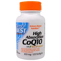 Antioxidant Doctor's Best Coenzyme Q10 High absorption 100mg, BioPerine, 120 gelatin (DRB-00183)