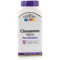 Herbs 21st Century Cinnamon + Chromium, 2000mg, 120 herbal capsules (CEN-27383)