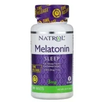 Amino Acid Natrol Melatonin, Slow Release, Melatonin, Time Release, 3 (NTL-00458)