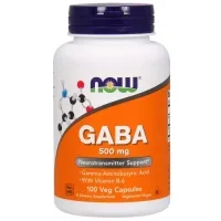 Амінокислота Now Foods GABA (гамма-аміномасляної кислоти) 500мг, 100 дотримуються в (NOW-00087)