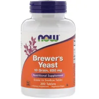 Трави Now Foods Пивні дріжджі, Brewer's Yeast, Now Food, 200 таблеток (NOW-02410)