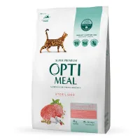 Optimeal dry cat food for spayed/neutered cats with beef and sorghum 4 kg (4820215364348)