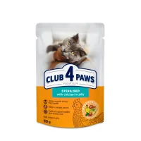 Вологий корм для кішок Club 4 Paws для стерилізованих в желе з куркою 80 г (4820083908934)