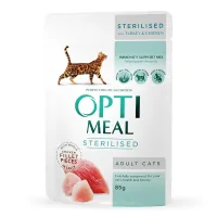 Wet food for cats Optimeal for sterilized with turkey and chicken fillet in sauce 85 g (4820083906015)