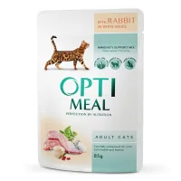 Wet food for cats Optimeal with the taste of rabbit in white sauce 85 g (4820083905476)