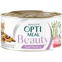 Консерви для котів Optimeal Beauty Harmony смугастий тунець у желе з водоростями 70 г (4820215366236)