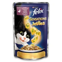 Wet food for cats Purina Felix Sensations Jellies in jelly with duck and spinach 100 g (7613035469662)