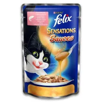 Wet food for cats Purina Felix Sensations Sauces in sauce with salmon and shrimp 100 g (7613036075930)