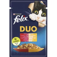 Wet food for cats Purina Felix Fantastic Duo with beef and poultry chunks in jelly 85 g (7613287027597)