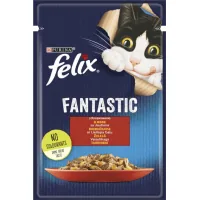 Wet food for cats Purina Felix Fantastic with beef in jelly 85 g (7613039838624)