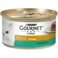 Pate for cats Purina Gourmet Gold. With a rabbit. Pieces in pate 85 g (7613033706271)