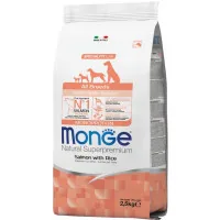 Dry food for dogs Monge Dog All breeds Puppy&Junior with the taste of salmon and rice 2.5 kg (8009470011204)