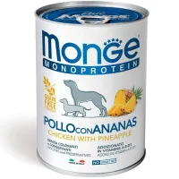 Canned food for dogs Monge Dog Fruit Monoprotein chicken with pineapple 400 g (8009470014311)