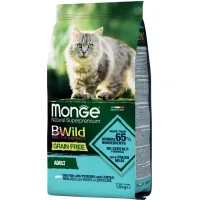 Dry food for cats Monge Cat Bwild GR.FREE with the taste of cod 1.5 kg (8009470012058)