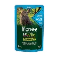 Wet food for cats Monge BWild Cat Free Wet with anchovies and vegetables 85 g (8009470012775)