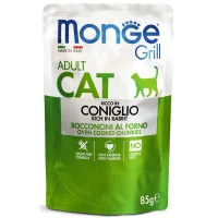 Wet food for cats Monge Cat Grill Adult with rabbit 85 g (pieces in the vein) (8009470013611)