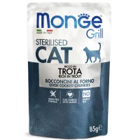 Wet food for cats Monge Cat Grill Sterilized trout 85 g (pieces in a vein) (8009470013659)