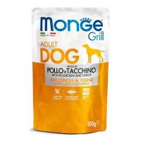 Вологий корм для собак Monge Dog Grill з куркою та індичкою 100 г (8009470013116)