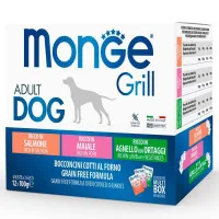 Wet food for dogs Monge Dog Grill Mix Lamb&Pork&Salmon 12*100 g (8009470017503)