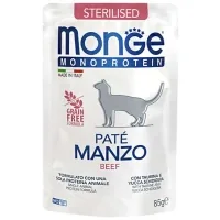 Pate for cats Monge Cat Monoprotein Sterilized beef 85 g (8009470013741)
