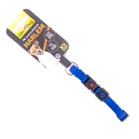 Pet collar GimDog Harlem nylon 55-51 cm/20 mm blue (8009632058689)