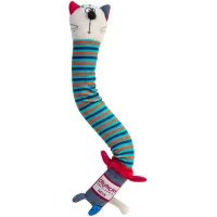 Dog toy GiGwi Crunchy Cat with crunchy neck and squeaker 28 cm (75046)