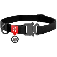 WAUDOG Waterproof animal collar with QR passport M W 20 mm L 24-40 cm (black) (27931)