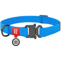 WAUDOG Waterproof animal collar with QR passport L W 25 mm L 31-49 cm (blue) (27862)