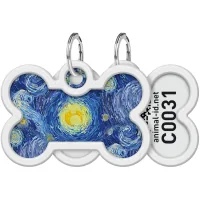 Address book for animals WAUDOG Smart ID with QR passport "Water lilies", bone 40x28 mm (0640-0201)