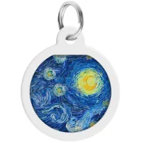 Address book for animals WAUDOG Smart ID with QR passport "Water lilies", circle 25 mm (0625-0201)
