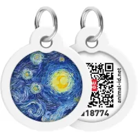 Address book for animals WAUDOG Smart ID with QR passport "Water lilies", circle 30 mm (230-0201)