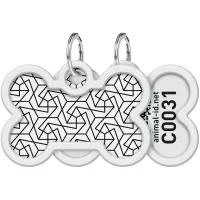 Address book for animals WAUDOG Smart ID with QR passport "Geometry", bone 40x28 mm (0640-0202)