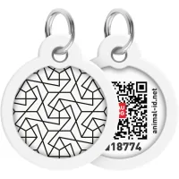 Address book for animals WAUDOG Smart ID with QR passport "Geometry", circle 30 mm (230-0202)