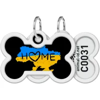 Address book for animals WAUDOG Smart ID with QR passport "Home", bone 40x28 mm (0640-0230)