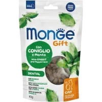 Treats for cats Monge Gift Cat Dental rabbit and peppermint 60 g (8009470085007)
