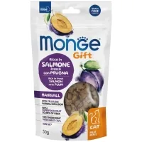 Treats for cats Monge Gift Cat Hairball salmon with plum 50 g (8009470085137)