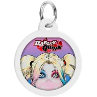 Address book for animals WAUDOG Smart ID with QR passport "Harley Queen", circle 25 mm (0625-1001ru-eng)