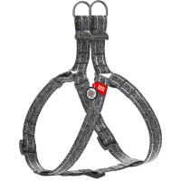 Dog harness WAUDOG Re-cotton with QR-passport L gray (033311)