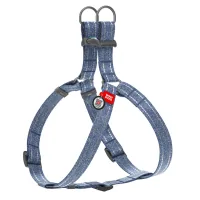 Dog harness WAUDOG Re-cotton with QR-passport L blue (033312)