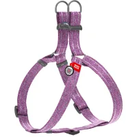Dog harness WAUDOG Re-cotton with QR-passport L purple (03339)