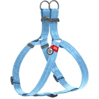 Harness for dogs WAUDOG Re-cotton with QR-passport M blue (03322)