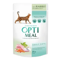 Wet food for cats Optimeal with rabbit in carrot jelly 85 g (4820215365840)
