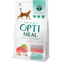 Optimeal dry cat food for spayed/neutered cats with a high content of beef and sorghum 700 g (4820215369640)