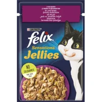 Wet food for cats Purina Felix Sensations Jellies with duck and spinach in jelly 85 g (7613039831281)