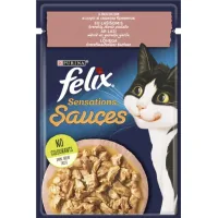 Wet cat food Purina Felix Sensations Sauces with salmon in sauce with shrimp flavor 85 g (7613039836026)