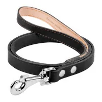 Dog leash Collar single unstitched W 8 mm L 122 cm black (04471)