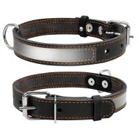 Collar for animals Collar with reflective tape W 20 mm L 32-40 cm black (01551)