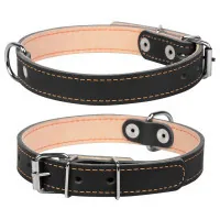 Collar for animals Collar double W 20 mm L 32-40 cm black (01411)