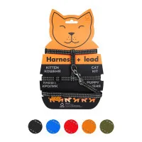 Dog Extreme nylon cat harness with leash W 10 mm L 110 cm black (42851)