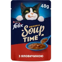 Wet food for cats Purina Felix Soup with beef 48 g (8445290571625)